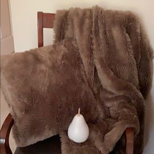 Faux Fur Throw with Matching Pillow by Threshold